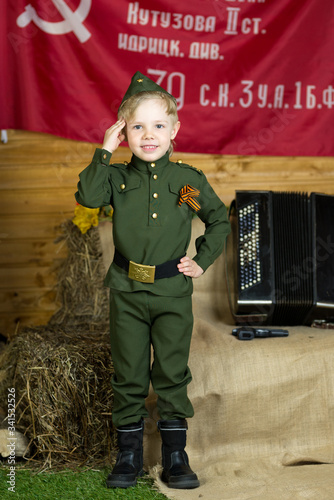 boy in uniform. on the holiday of May 9, Russia photo