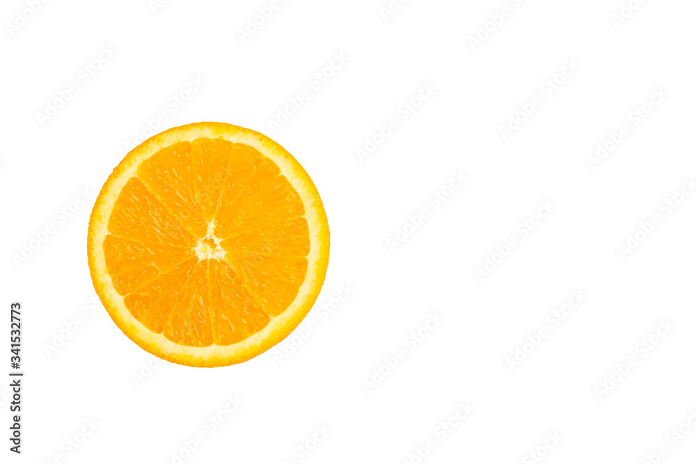 orange slice, clipping path, isolated on white background full depth of field