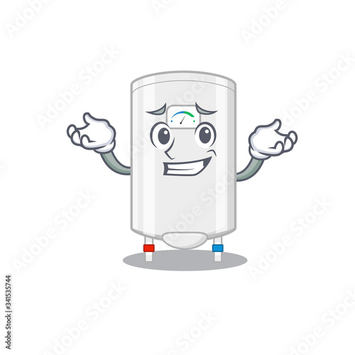 A picture of grinning gas water heater cartoon design concept