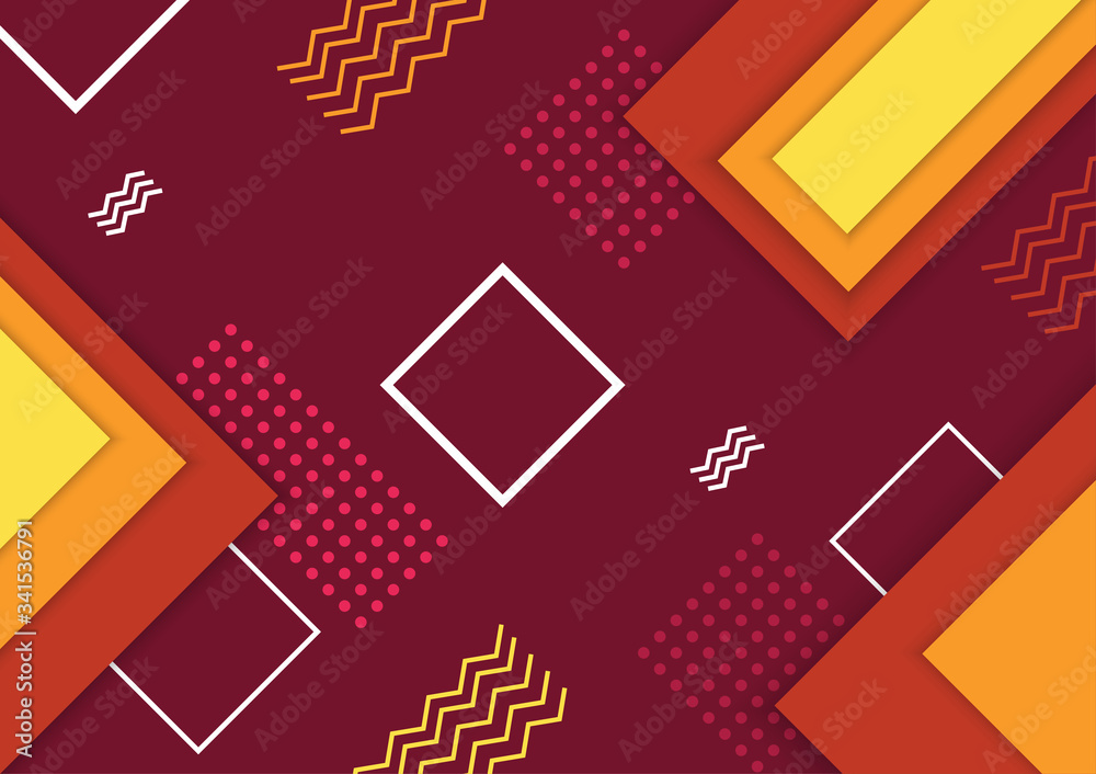 Abstract memphis background geometric element.