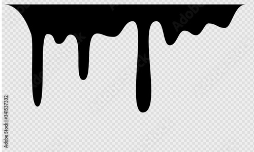 Black melt drips or liquid sauce drops. Black liquid or melted chocolate drips, current paint.