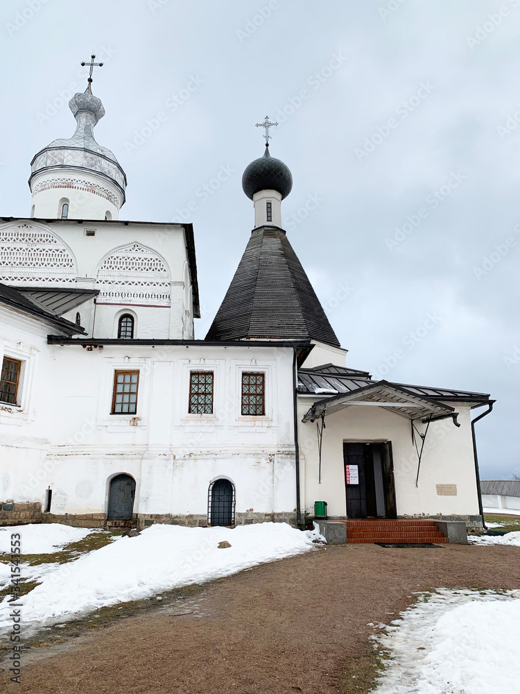 The church of the Nativity of the blessed virgin, the church of St. Martinian. Ferapontov Belozersky Bogoroditse-Rozhdestvensky monastery. Vologda region, Russia