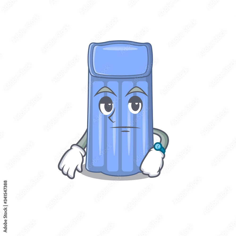 Mascot design of water mattress showing waiting gesture Mascot design of water mattress showing waiting gesture