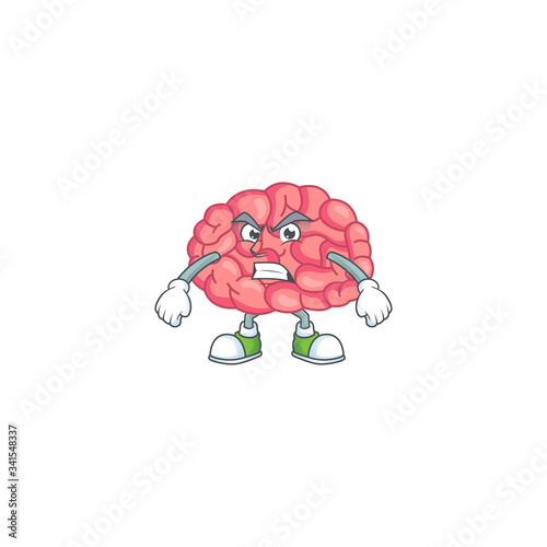 Mascot design style of brain with angry face © kongvector