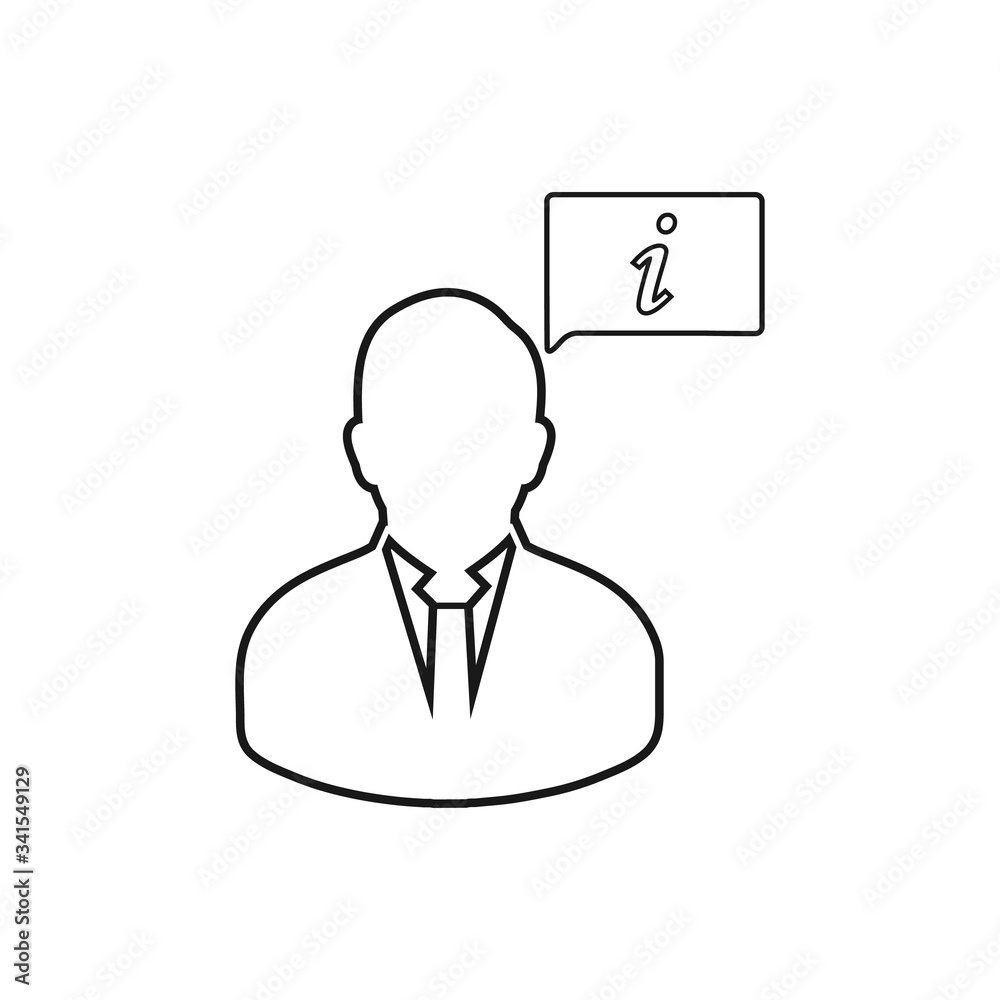 Business User Info Line Icon. Editable Vector EPS Symbol Illustration.