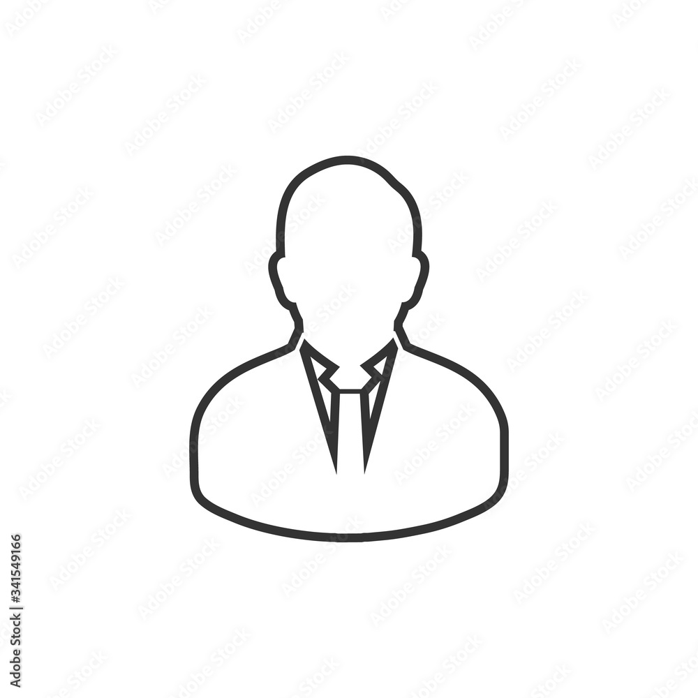 Corporate Man Line Icon. Editable Vector EPS Symbol Illustration.