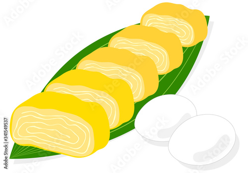 だし巻き卵のイラスト素材