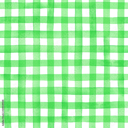 watercolor gingham check seamless pattern