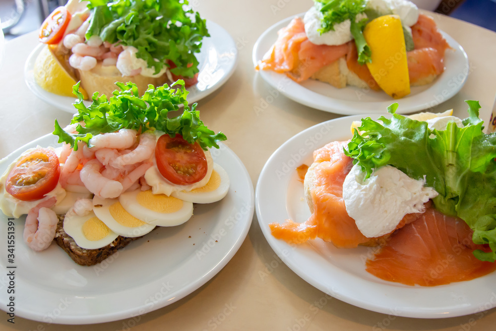 Smorrebrod - traditional Danish open-faced sandwich