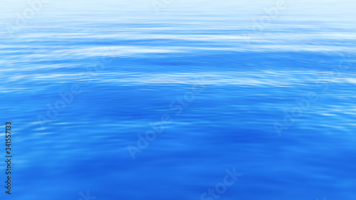 Sea Ocean Water Wave surface sky 3D illustration background.