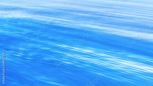 Sea Ocean Water Wave surface sky 3D illustration background.