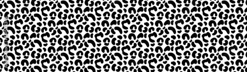 Leopard pattern design vector. Stylised Monochrome black and white Spotted Leopard Skin Background for Fabric, Print, Fashion, Wallpaper. Vector illustration.