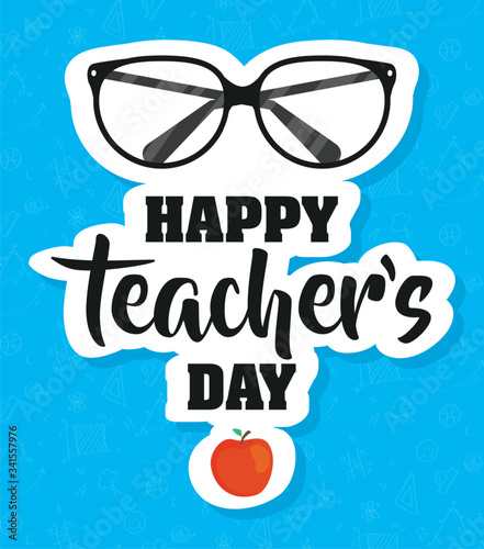 happy teachers day celebration with eyeglasses