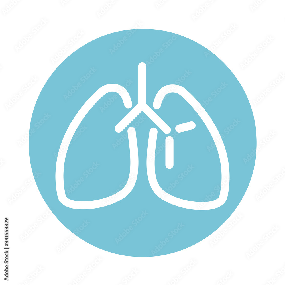 lungs organ breathing system medical and health care block style icon lungs organ breathing system medical and health care block style icon