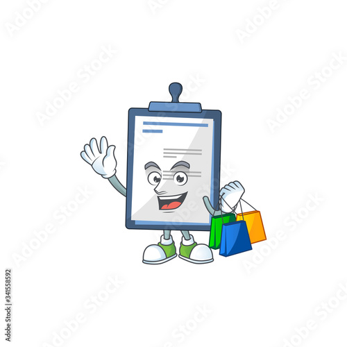 cartoon character concept of rich medical note with shopping bags