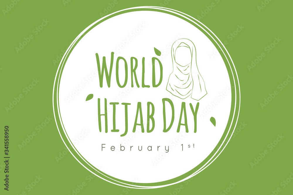 Happy world hijab day. Silhouette of a Muslim woman wearing hijab in ...