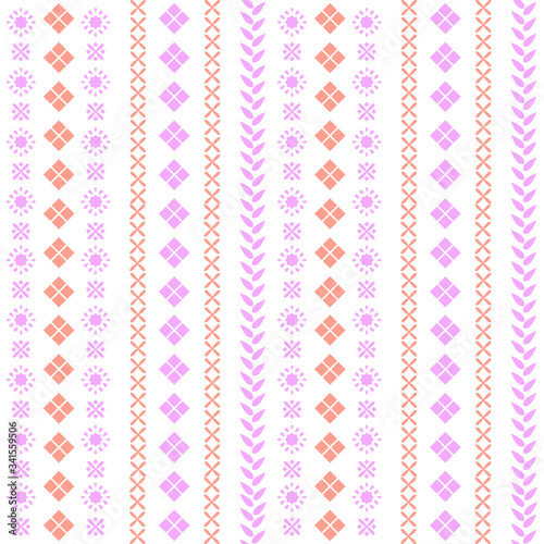 Seamless embroidered design pattern for living room decor.