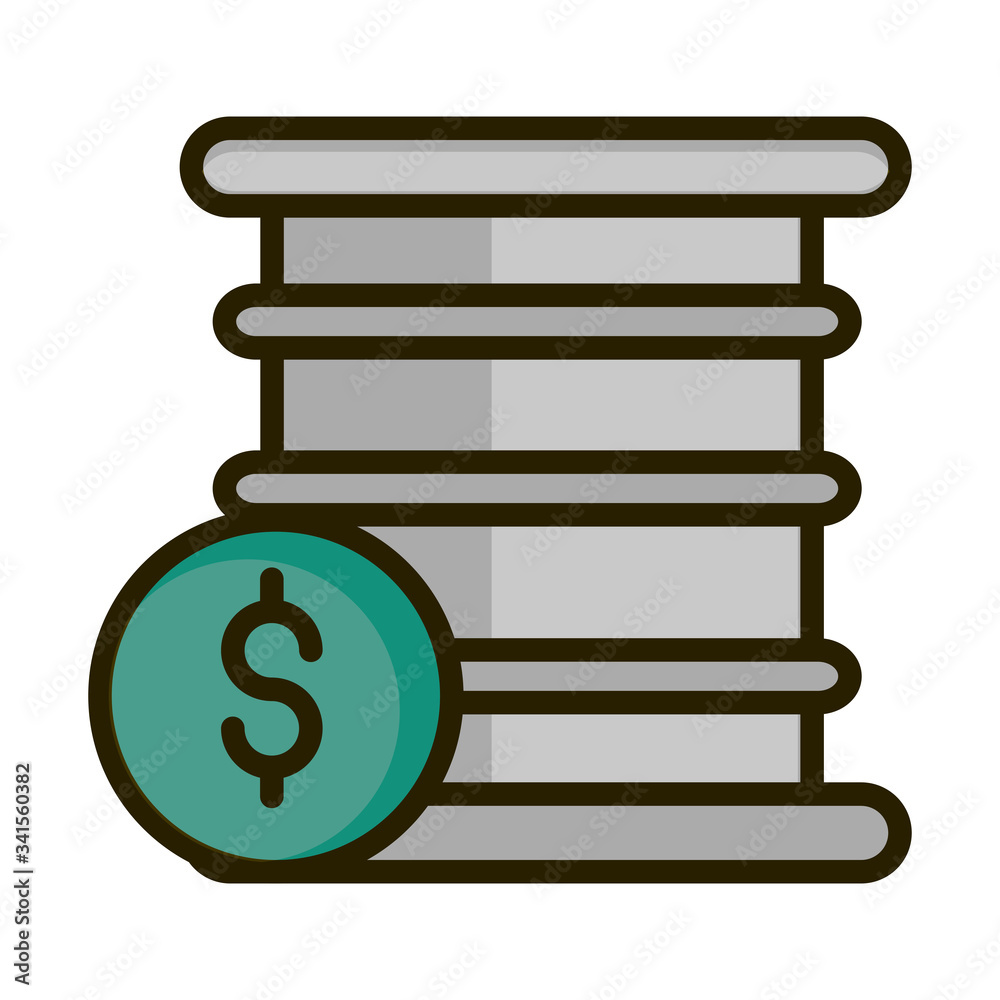 Φωτογραφία barrel oil money financial business stock market line and fill icon