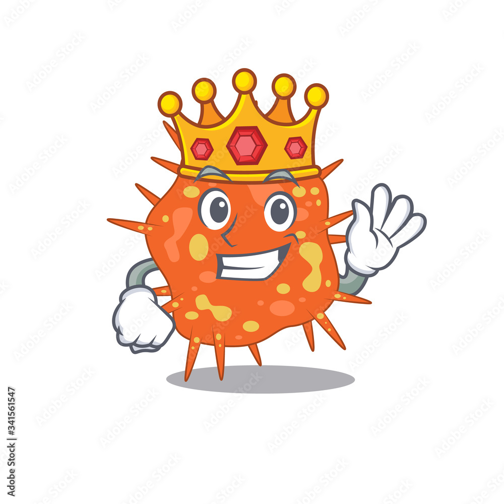 A Wise King of burkholderia mallei mascot design style