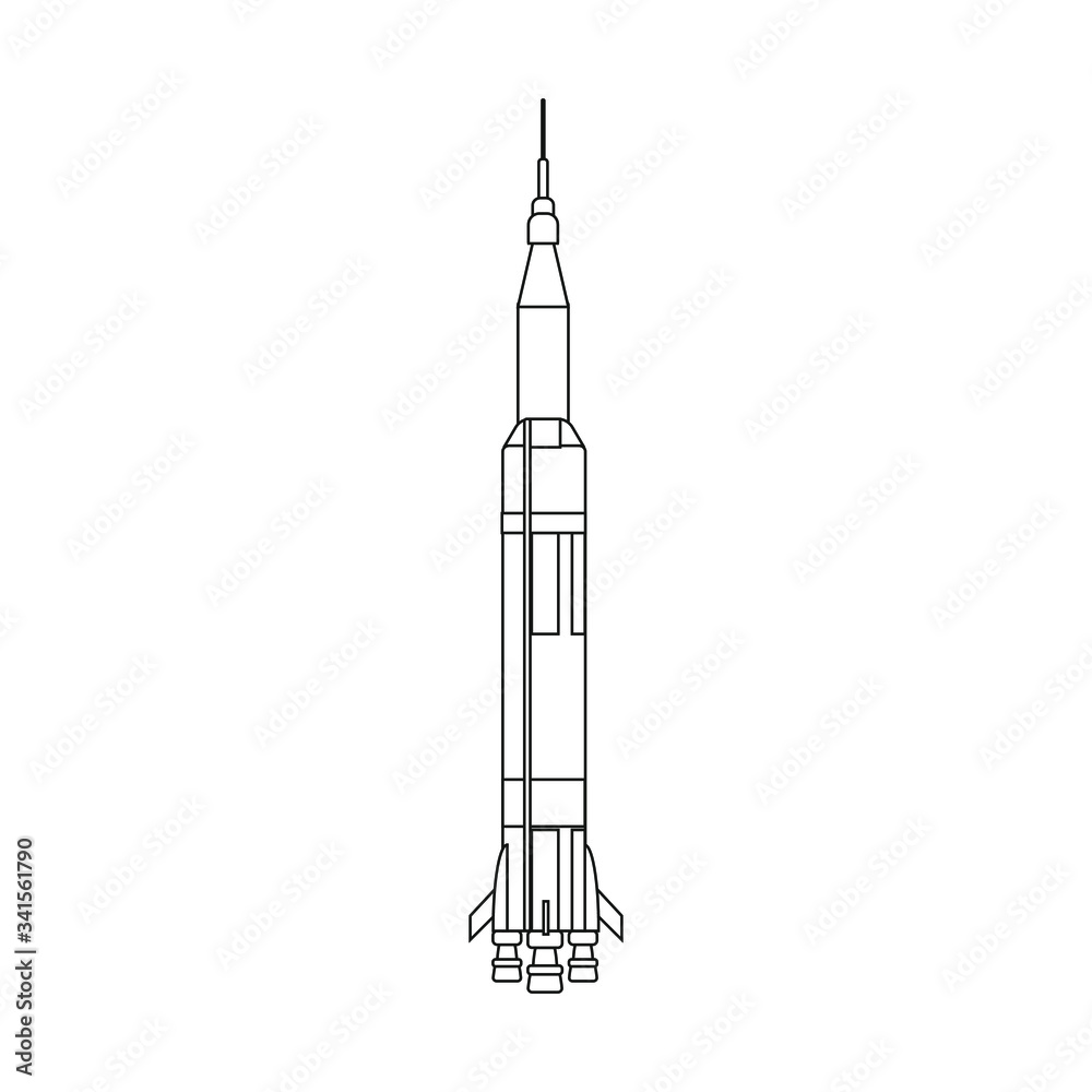 space rocket of the united states. illustration for web and mobile design.