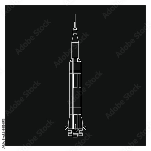 space rocket of the united states. illustration for web and mobile design.