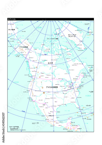 北アメリカ地図 - 国ごとにバラバラになります | North America map