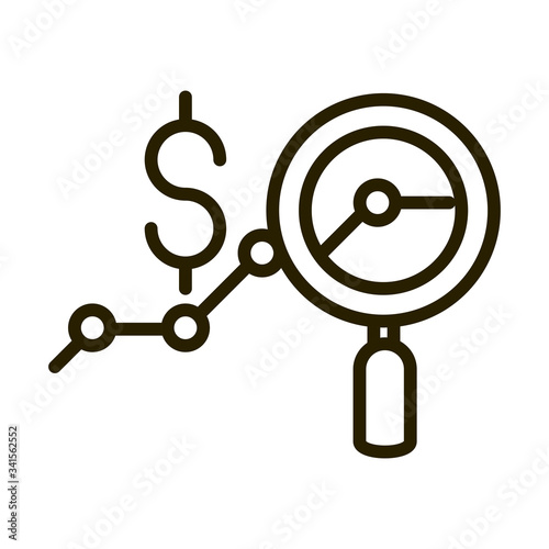 increase pointed line diagram money analysis financial business stock market line style icon