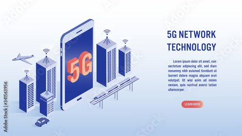 5G network wireless technology, high-speed internet concept.