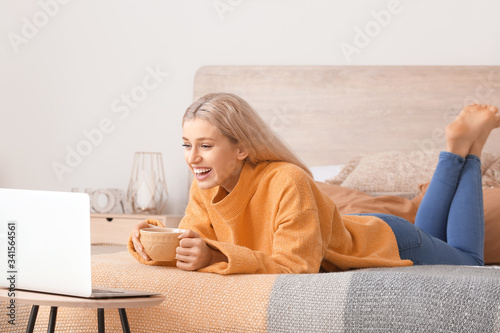 Beautiful young woman with ...