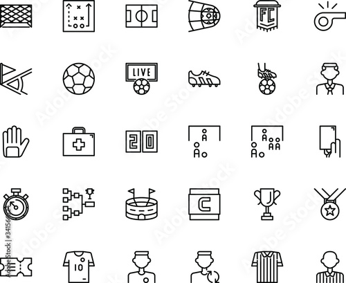 soccer outline icons set bundle