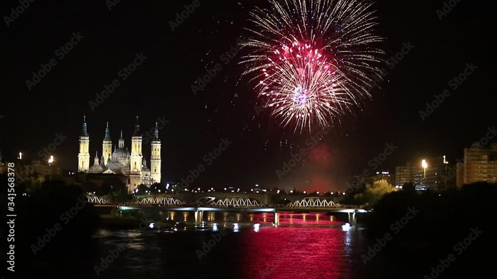 Fireworks October 13, 2019 in the Spanish city of Zaragoza Fireworks October 13, 2019 in the Spanish city of Zaragoza