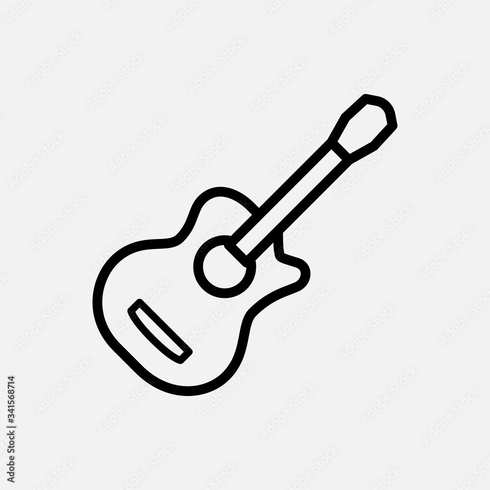 guitar icon line style guitar icon line style