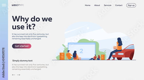 Happy people watching movie outdoor at big screen flat vector illustration. Open night cinema at backyard. Lifestyle, weekend and entertainment concept.