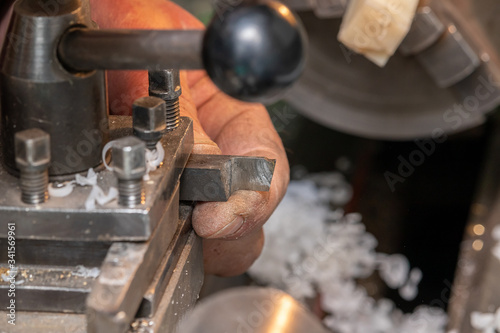 The main element of the lathe is close-up. Cutter.
