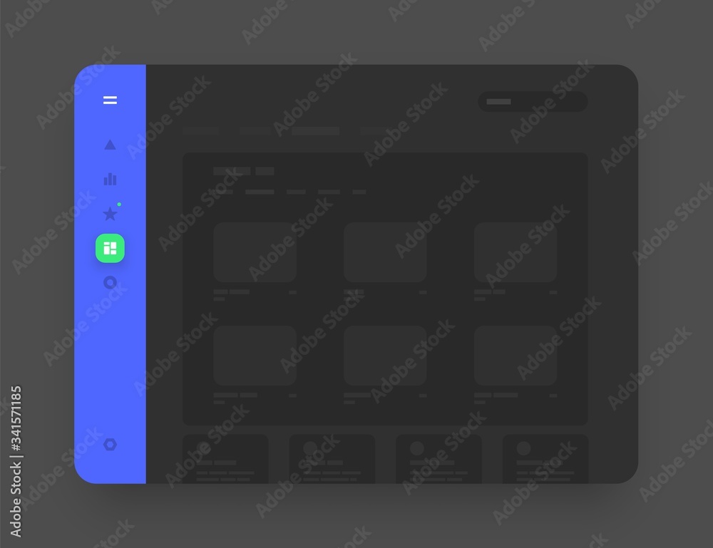 App sidebar menu concept. Wireframes screens. Dashboard UI and UX Kit design. Use for mobile app or website. App sidebar menu concept. Wireframes screens. Dashboard UI and UX Kit design. Use for mobile app or website.
