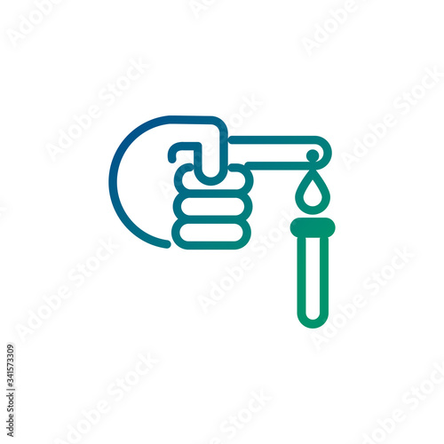 finger with drop blood line style icon