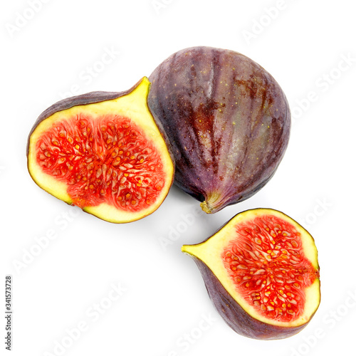 Fototapeta Naklejka Na Ścianę i Meble -  Fresh fig fruits isolated on white background.