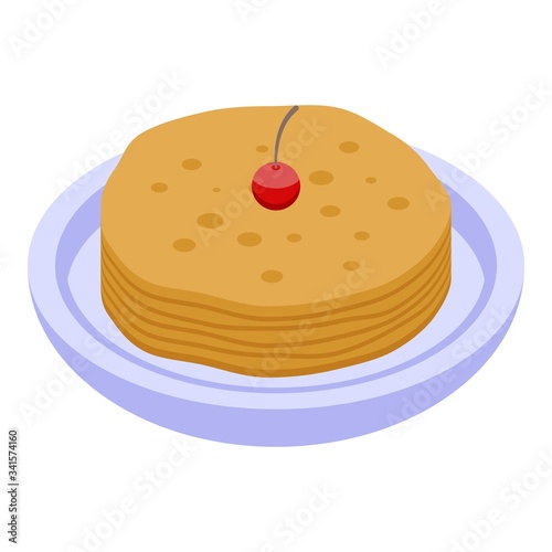 Pancake icon. Isometric of pancake vector icon for web design isolated on white background