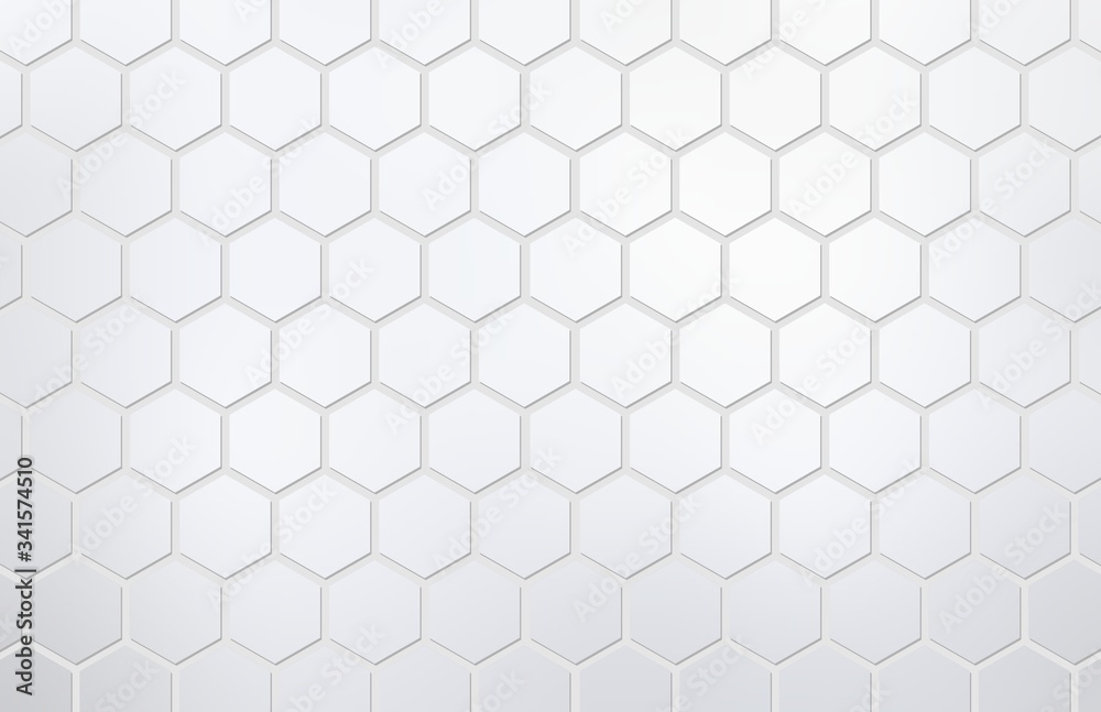 Hexagonal silver light background. Subtle geometric graphic.