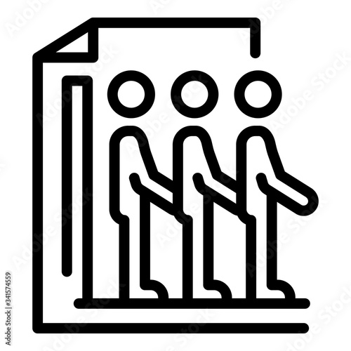 Headhunter team icon. Outline headhunter team vector icon for web design isolated on white background
