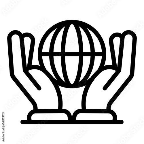 Keep global headhunter icon. Outline keep global headhunter vector icon for web design isolated on white background