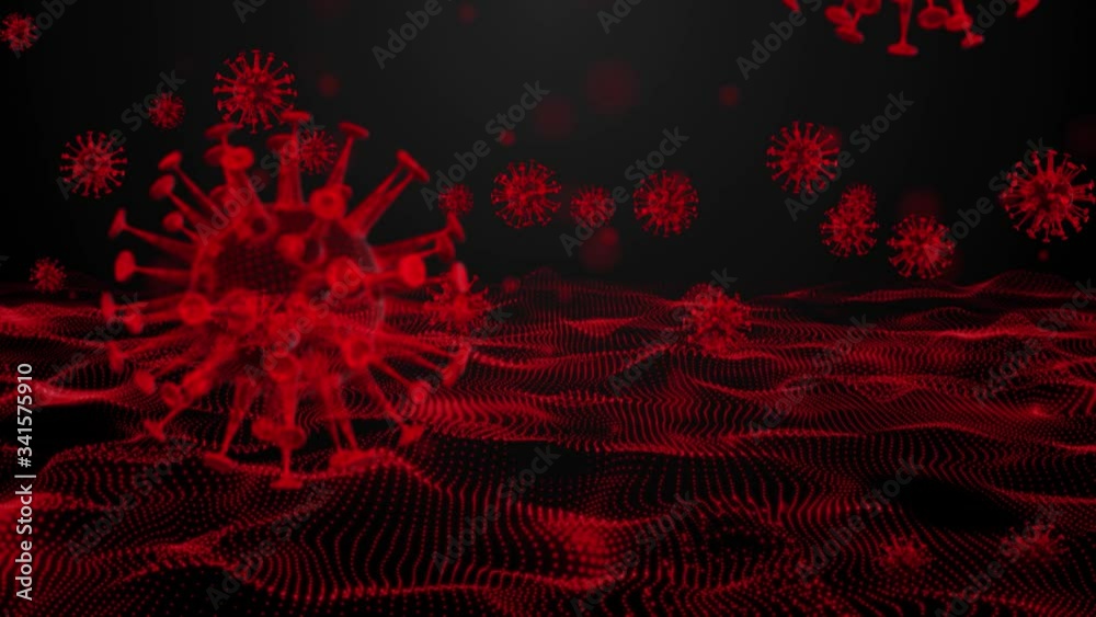Corona virus background, The corona virus is rising up in the waves, Red tone, Motion Graphic, corona virus background. Corona virus background, The corona virus is rising up in the waves, Red tone, Motion Graphic, corona virus background.