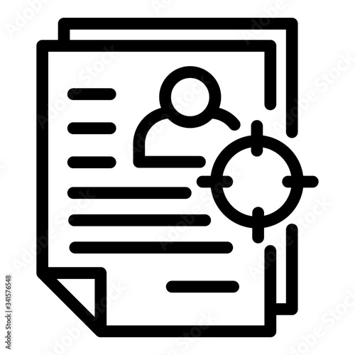 Recruiter headhunter icon. Outline recruiter headhunter vector icon for web design isolated on white background