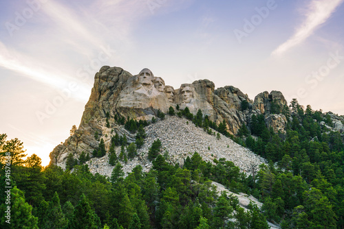 mount Rushmore national memorial on sunny day. photo