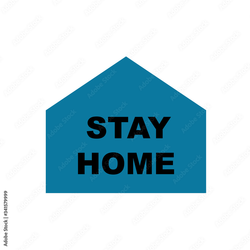 Stay home slogan with house on white background Vector illustration Stay home slogan with house on white background Vector illustration