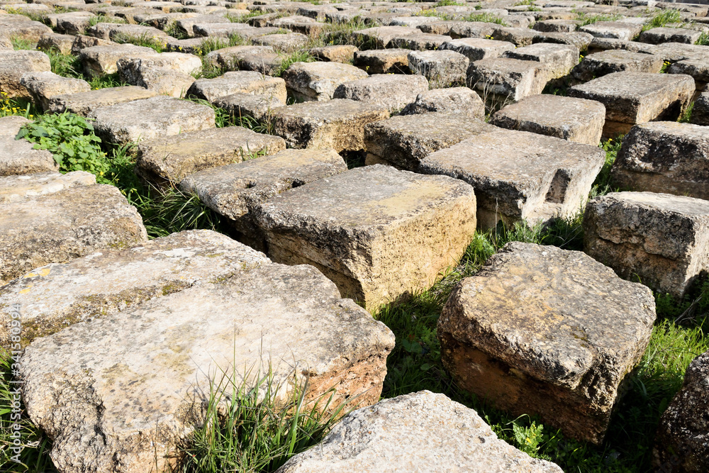 Blocks of Ruined Greco-Roman city, Jordan