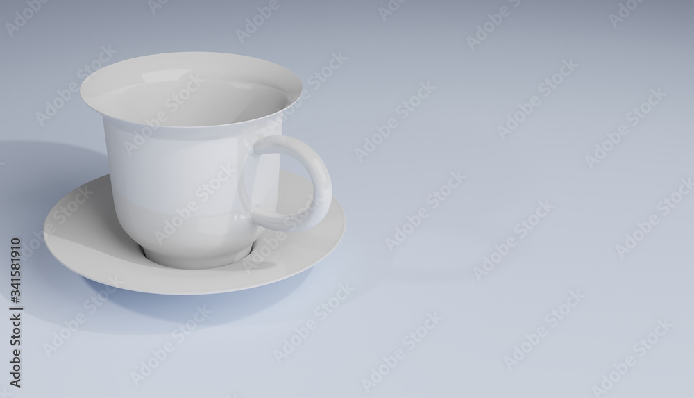3d render illustration. White ceramic cup isolated on background. coffee and tea cup on disc. 3d render illustration. White ceramic cup isolated on background. coffee and tea cup on disc.