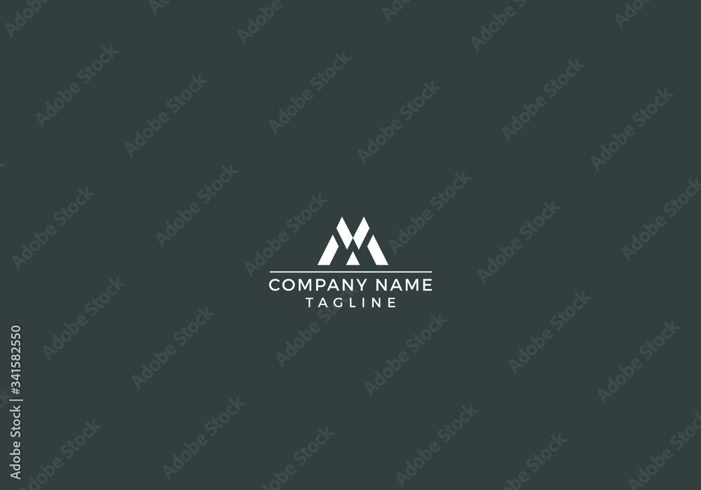Creative M letter abstract, minimal logo design in vector editable file.