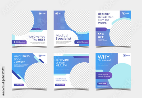 Medical and healthcare social media post template