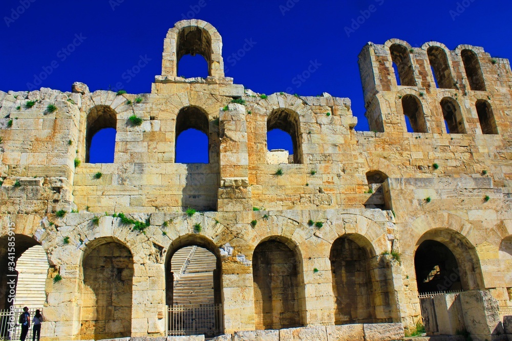 View of the Odeon of Herodes Atticus, Athens, Greece, March 14 2020. View of the Odeon of Herodes Atticus, Athens, Greece, March 14 2020.
